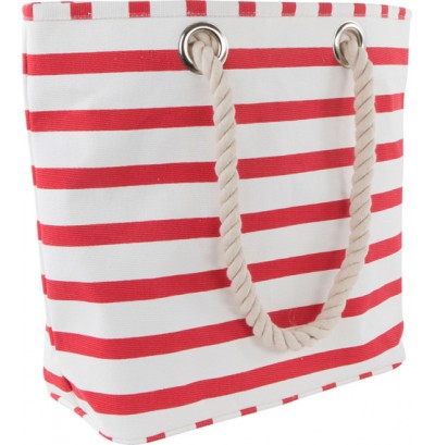 Strandväska bomull randig