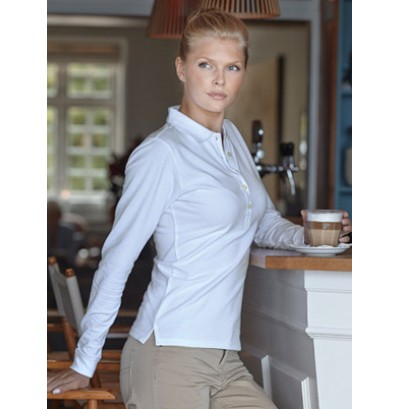 Pikétröja dam stretch långärmad