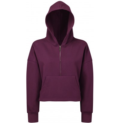 Dam huvtröja med dragkedja 