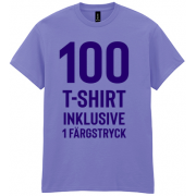 100 T-shirt Gildan Heavy inklusive 1 Färgstryck